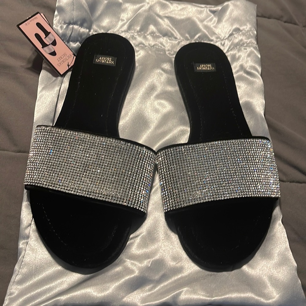 victoria secret rhinestone slipper shoe size 7-8